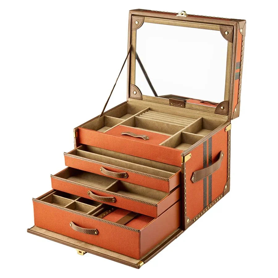 Wolf Ida Trunk Jewellery Box Orange
