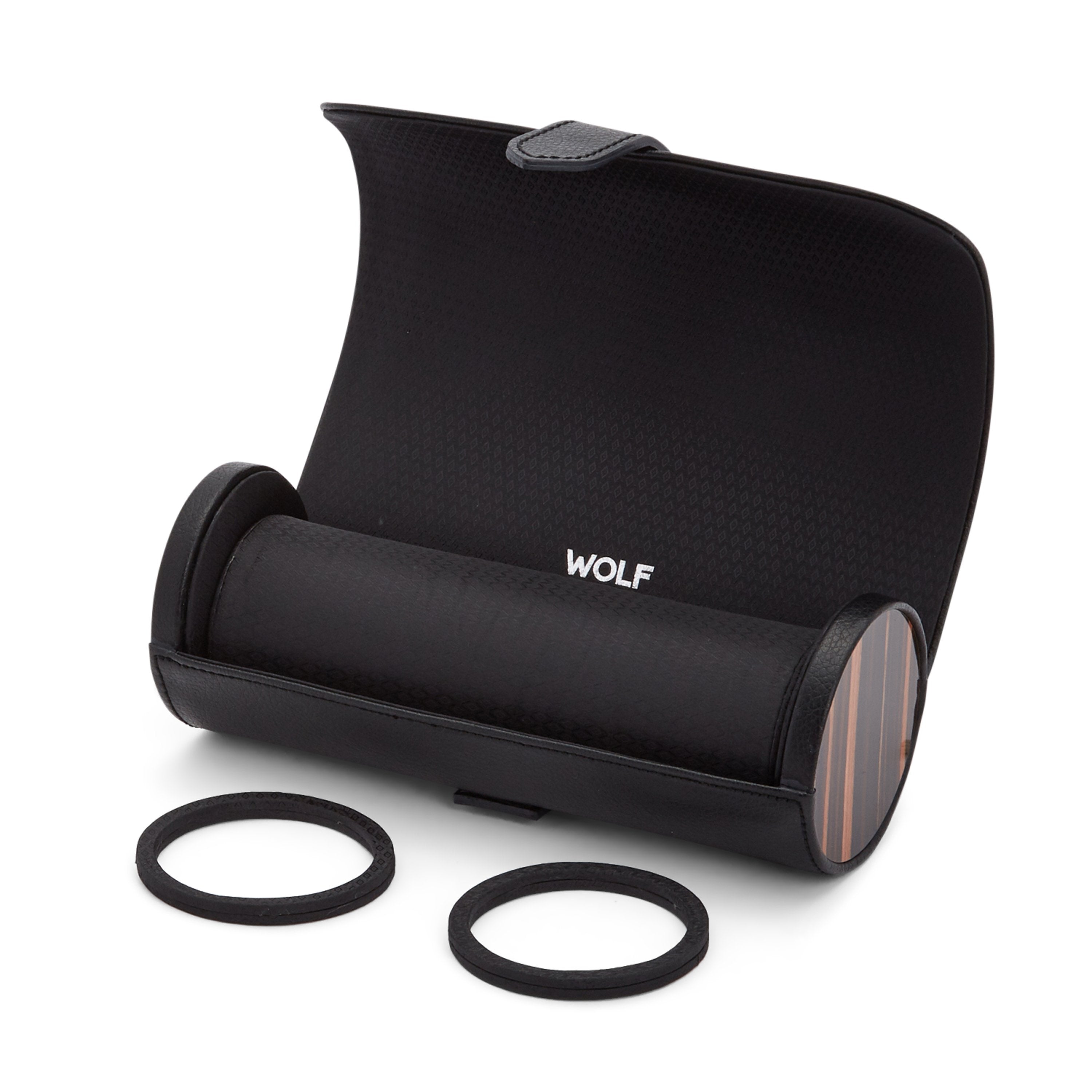 Wolf Roadster Triple Watch Roll Black
