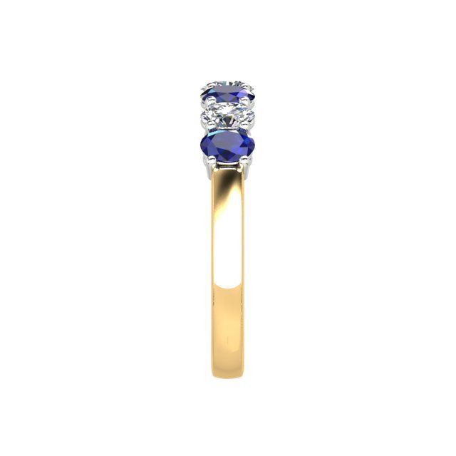 18ct Yellow & White Gold Sapphire & Diamond Anniversary Ring