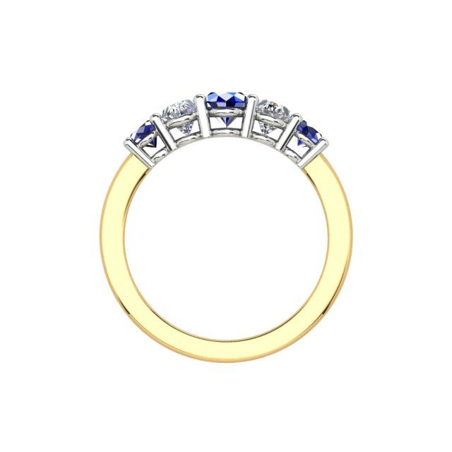 18ct Yellow & White Gold Sapphire & Diamond Dress Ring