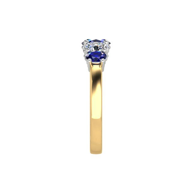 18ct Yellow & White Gold Sapphire & Diamond Dress Ring
