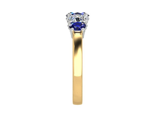 18ct Yellow & White Gold Sapphire & Diamond Dress Ring
