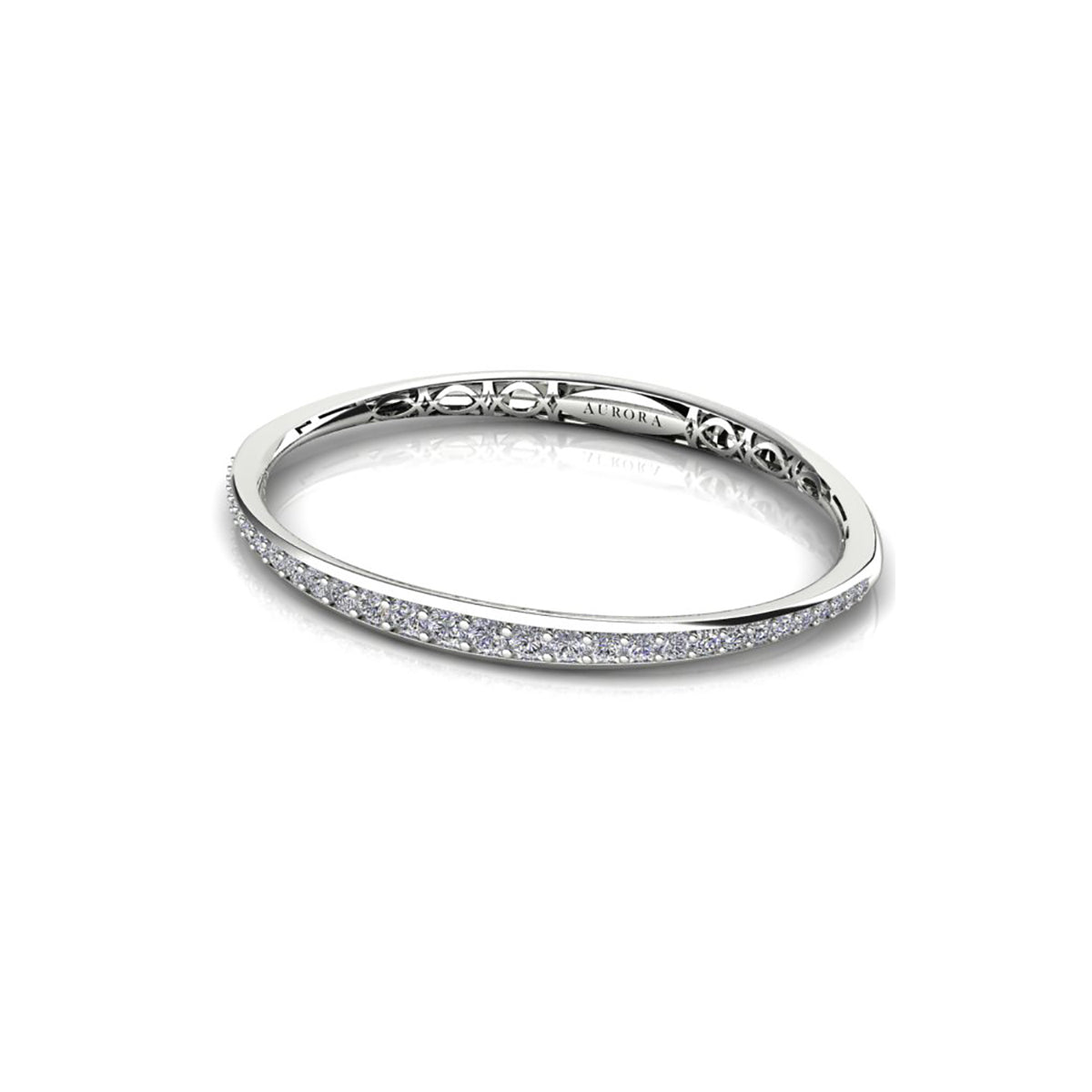 18ct White Gold Diamond Bangle