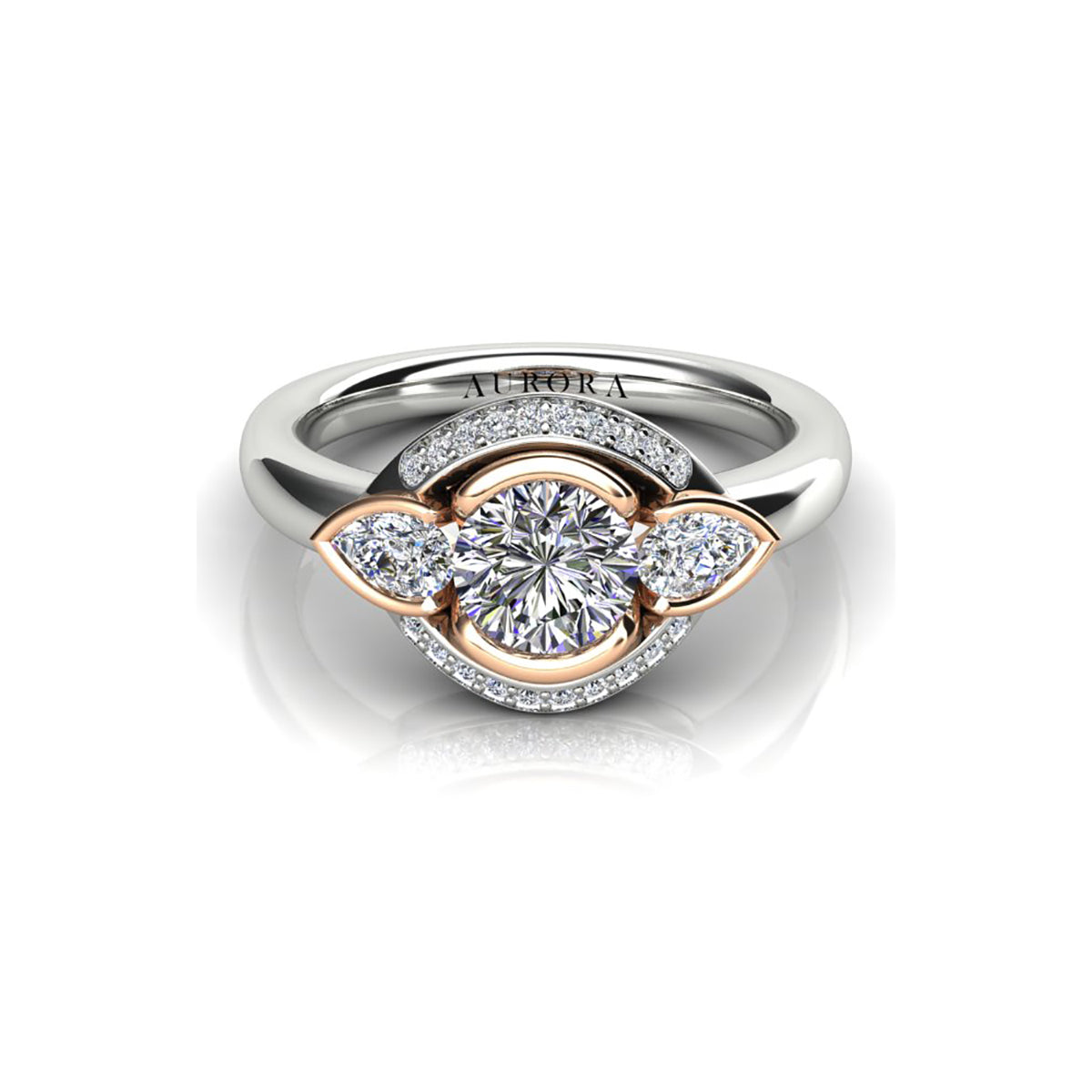 18ct White & Rose Gold Diamond Engagement Ring