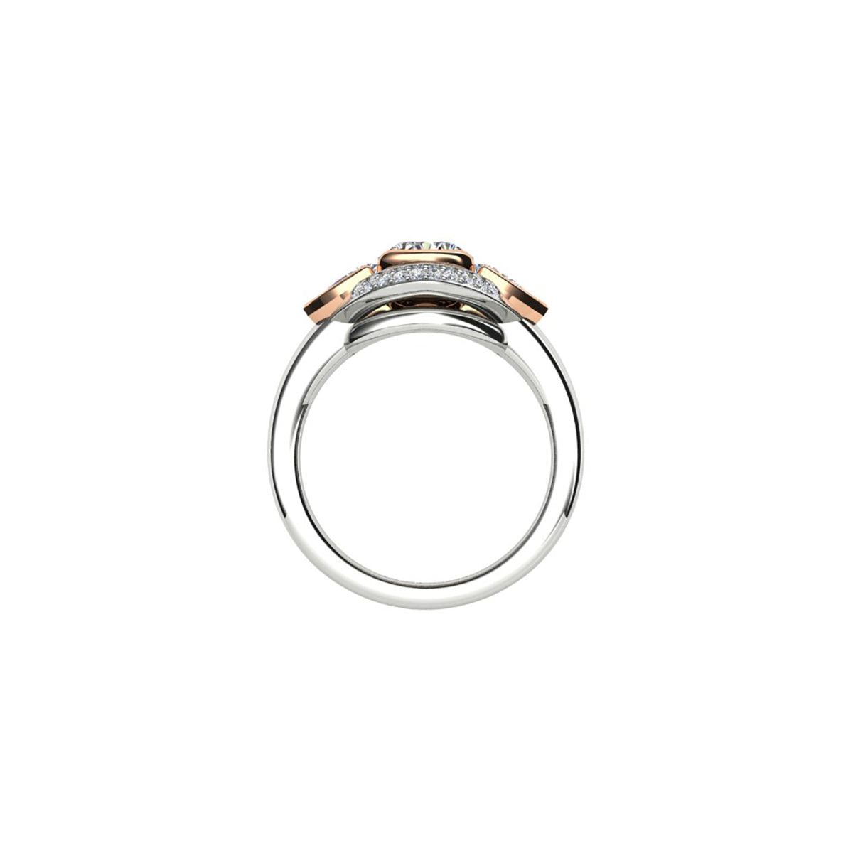 18ct White & Rose Gold Diamond Engagement Ring