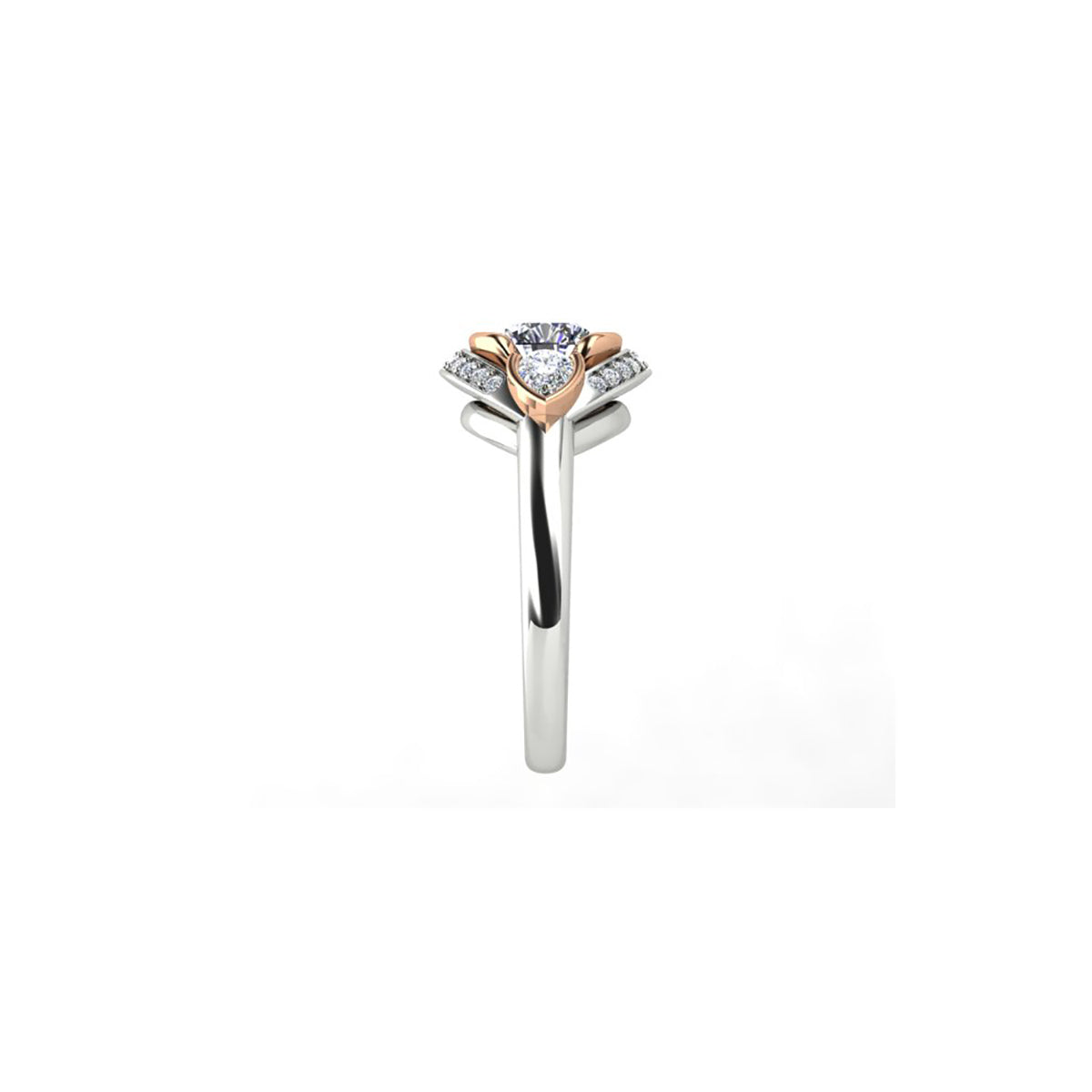18ct White & Rose Gold Diamond Engagement Ring