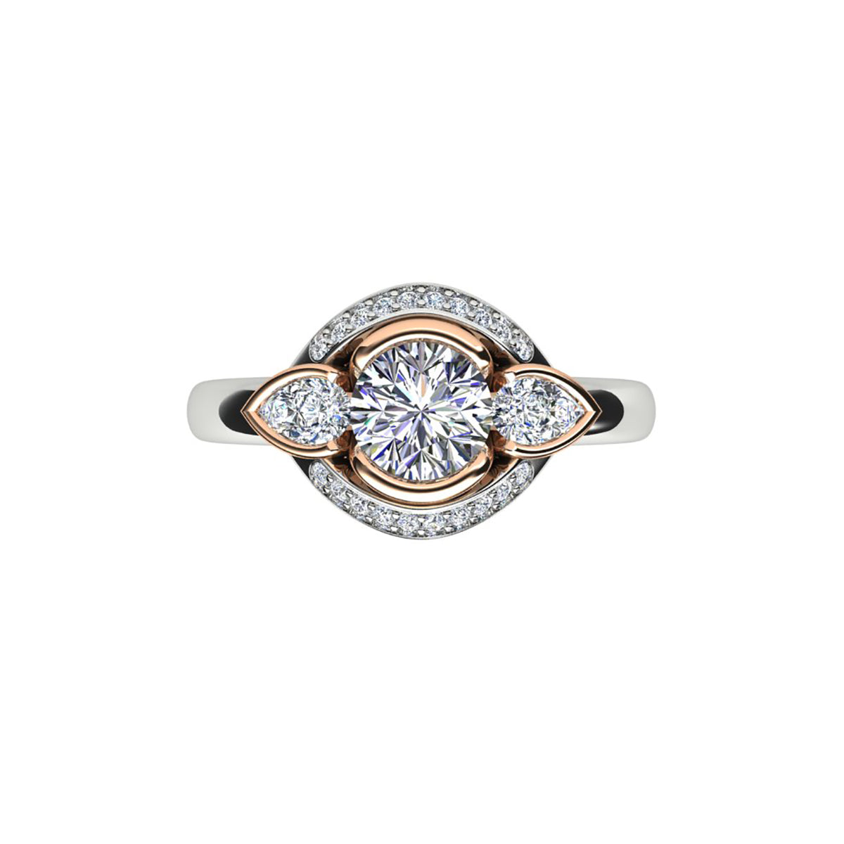 18ct White & Rose Gold Diamond Engagement Ring