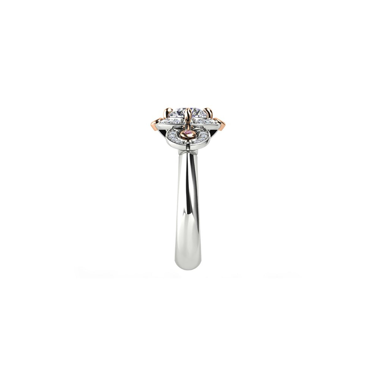 18ct White & Rose Gold Diamond Engagement Ring