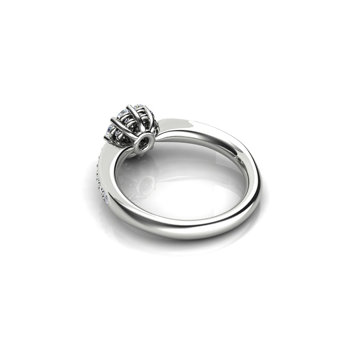 18ct White Gold Diamond Halo Engagement Ring