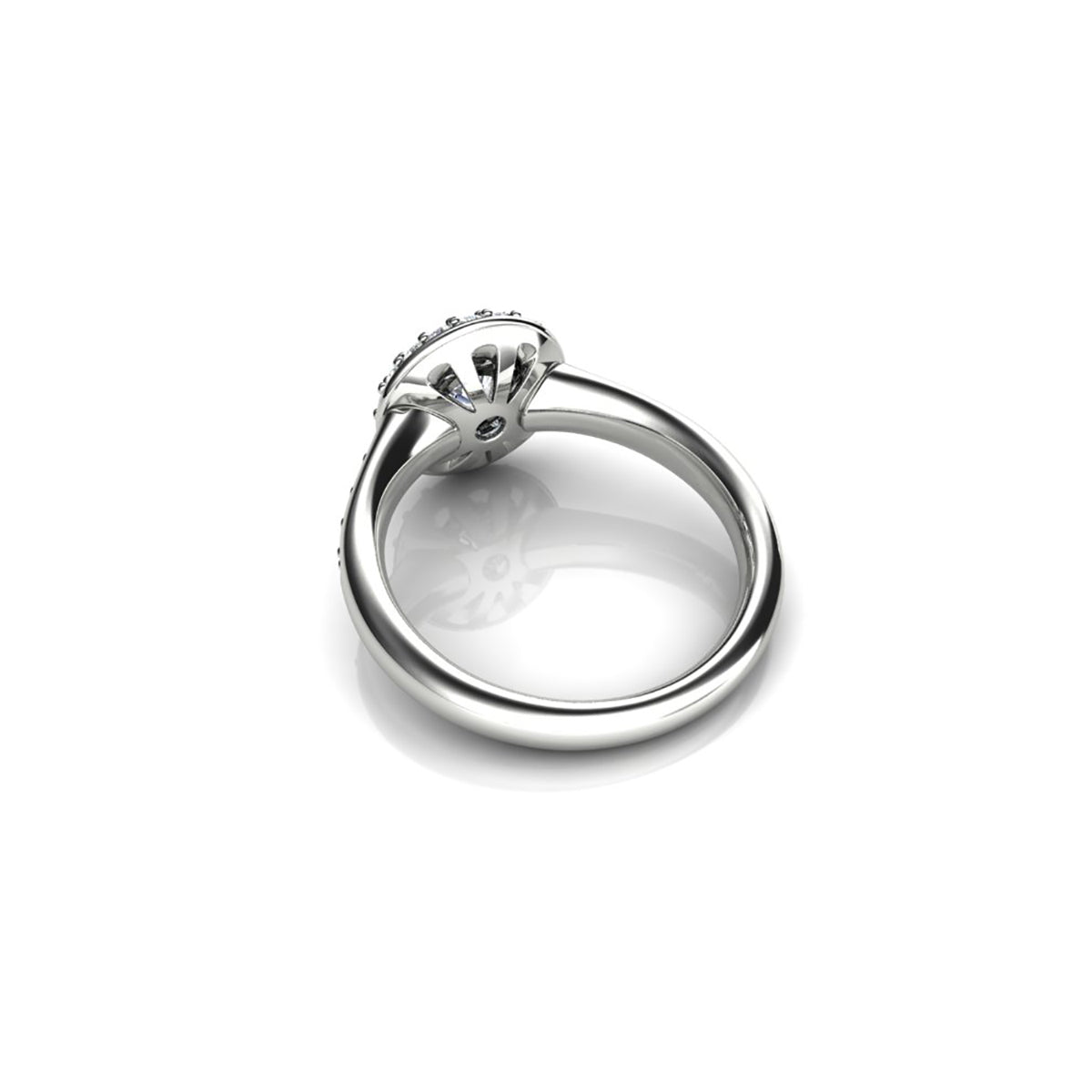 18ct White Gold Diamond Halo Engagement Ring