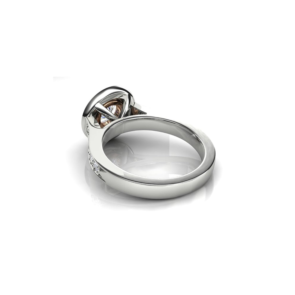 18ct White & Rose Gold Diamond Halo Engagement Ring