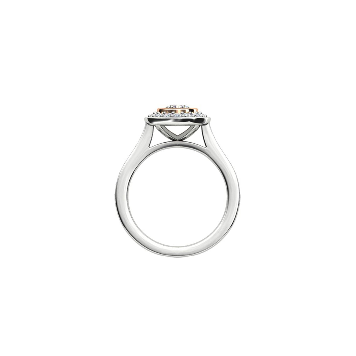 18ct White & Rose Gold Diamond Halo Engagement Ring