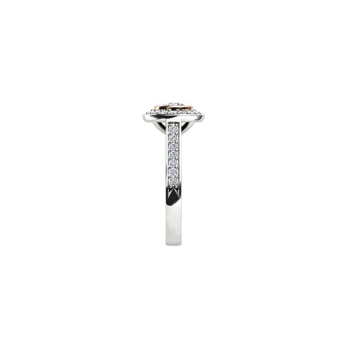 18ct White & Rose Gold Diamond Halo Engagement Ring