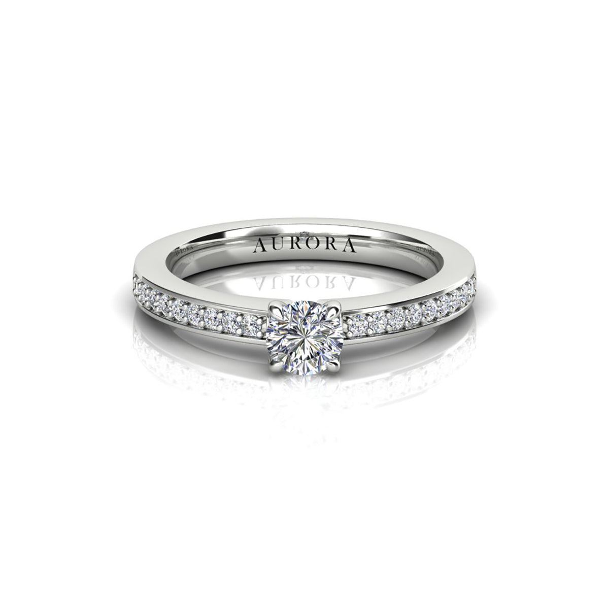 18ct White Gold Diamond Solitaire Engagement Ring