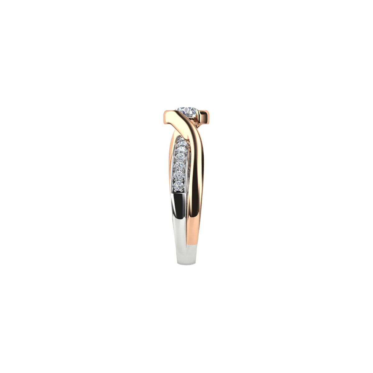 18ct White & Rose Gold Diamond Engagement Ring