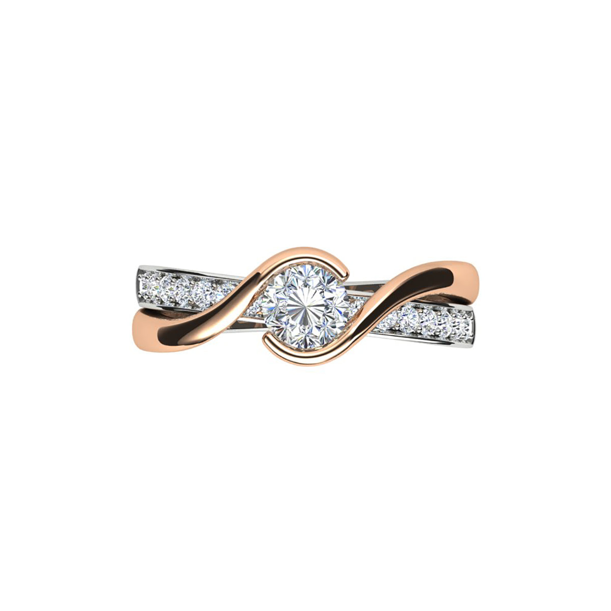 18ct White & Rose Gold Diamond Engagement Ring