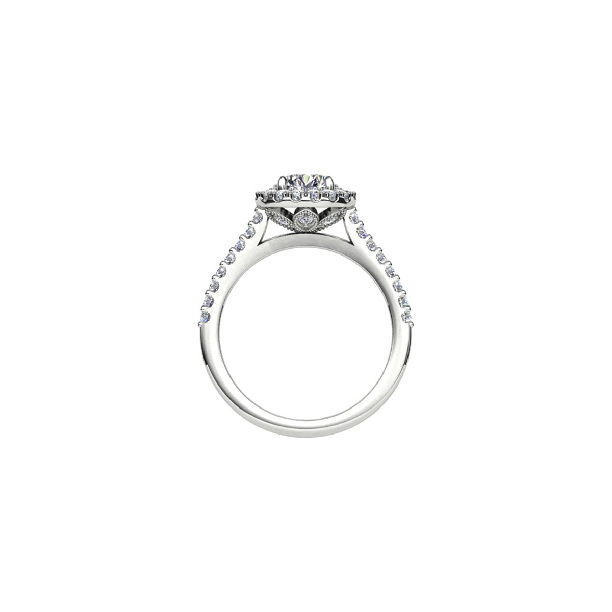 18ct White Gold Diamond Halo Engagement Ring