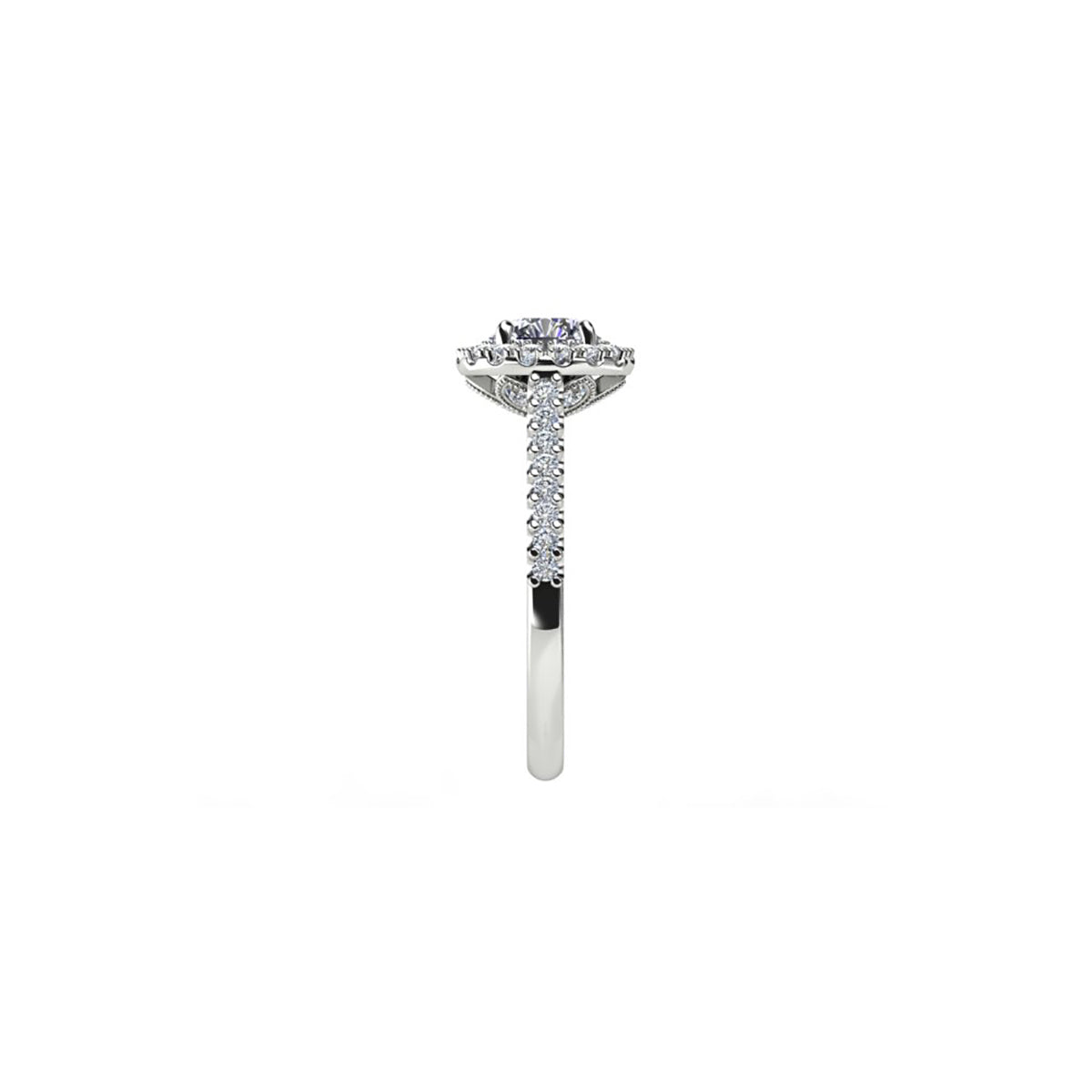 18ct White Gold Diamond Halo Engagement Ring