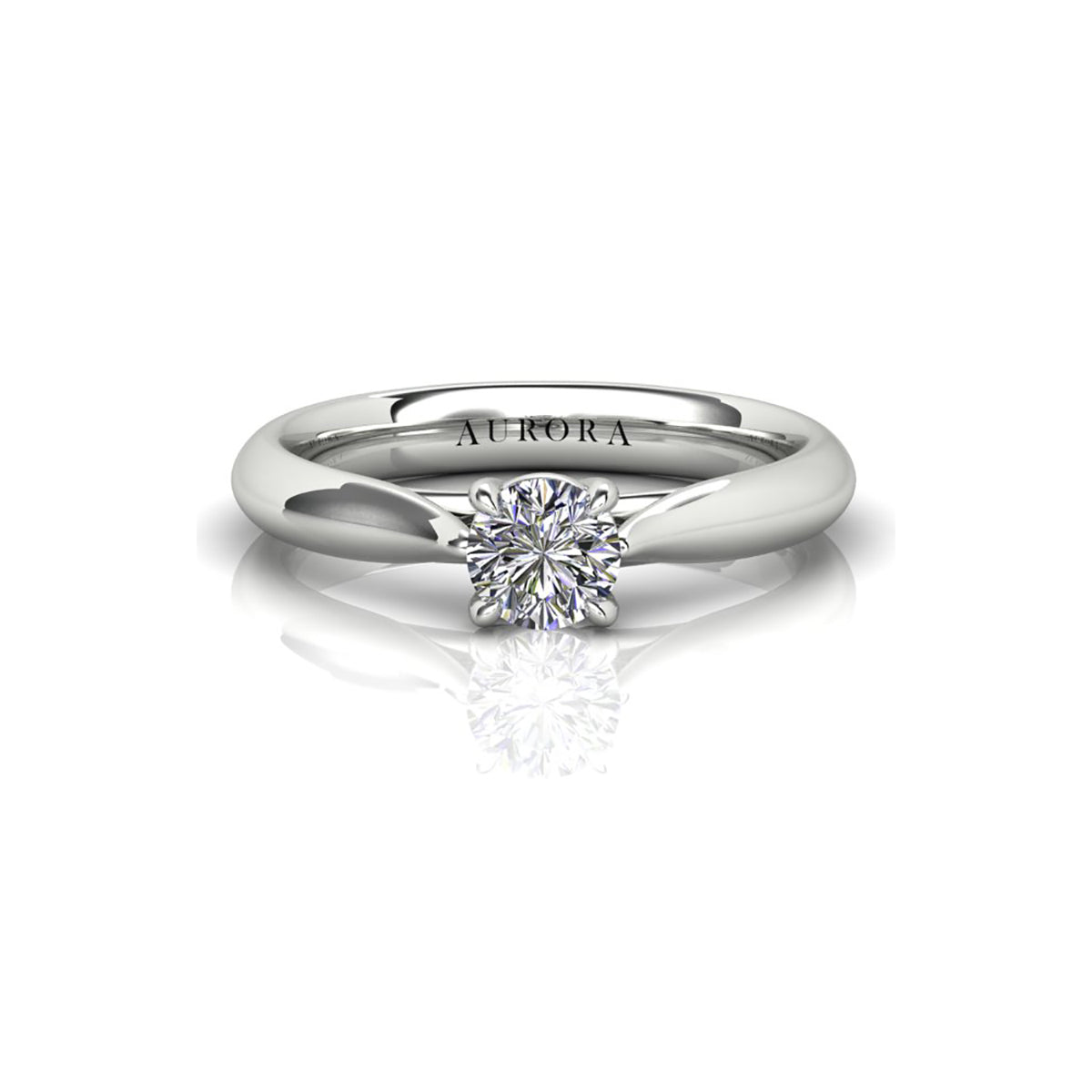 18ct White Gold Diamond Solitaire Engagement Ring