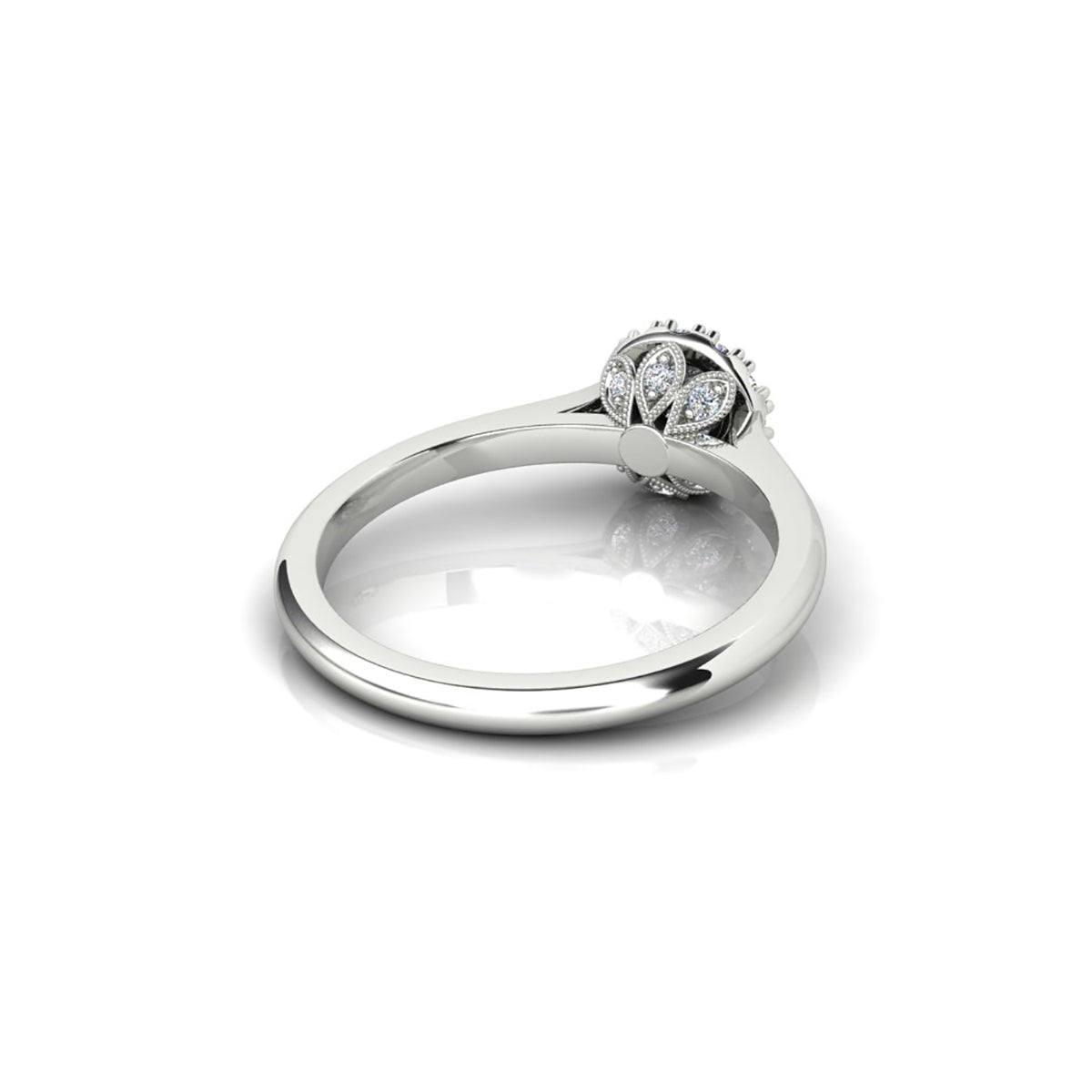 18ct White Gold Diamond Halo Engagement Ring