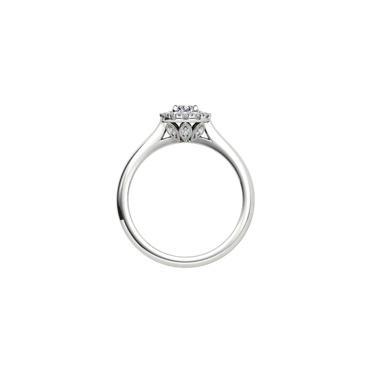 18ct White Gold Diamond Halo Engagement Ring