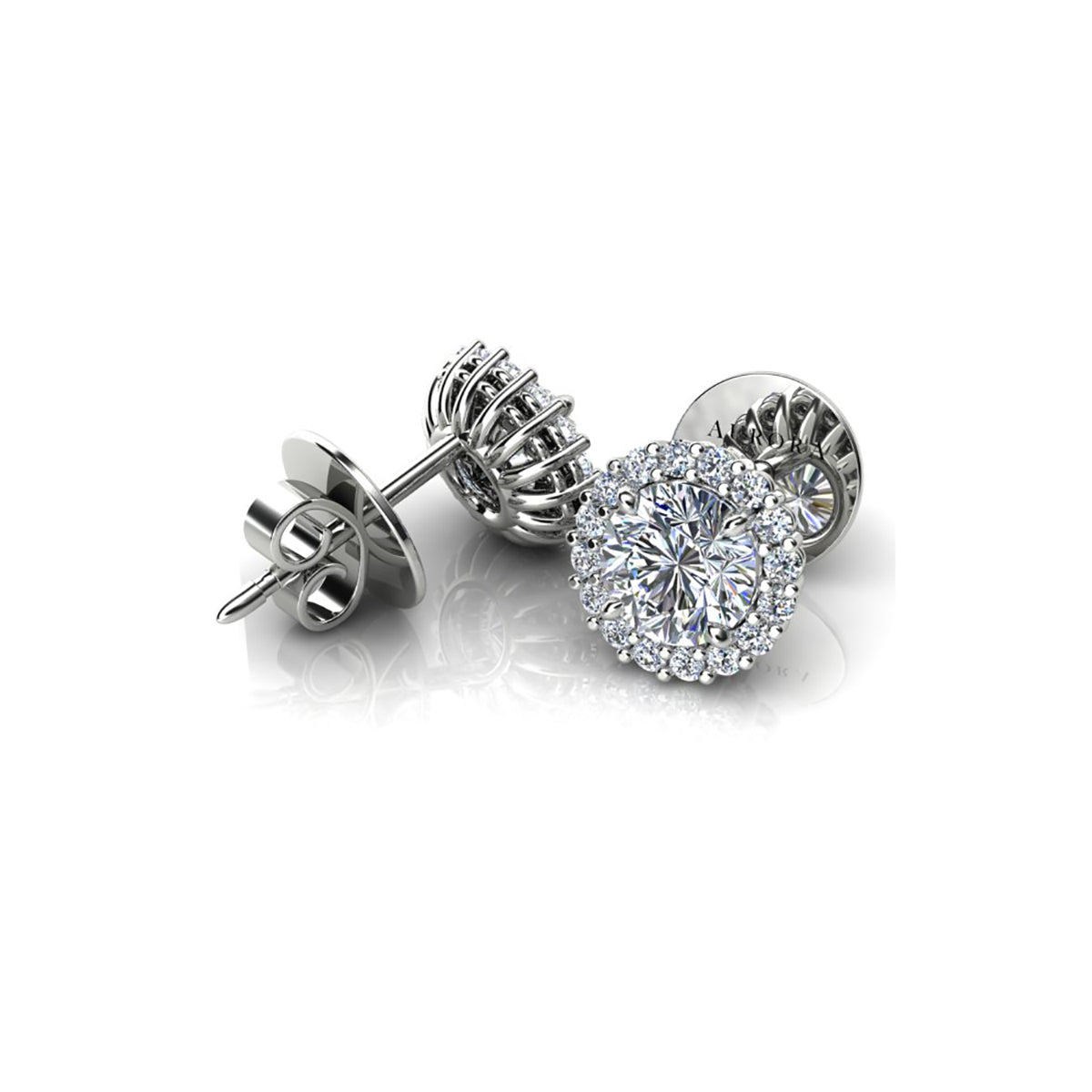 18ct White Gold Diamond Stud Earrings