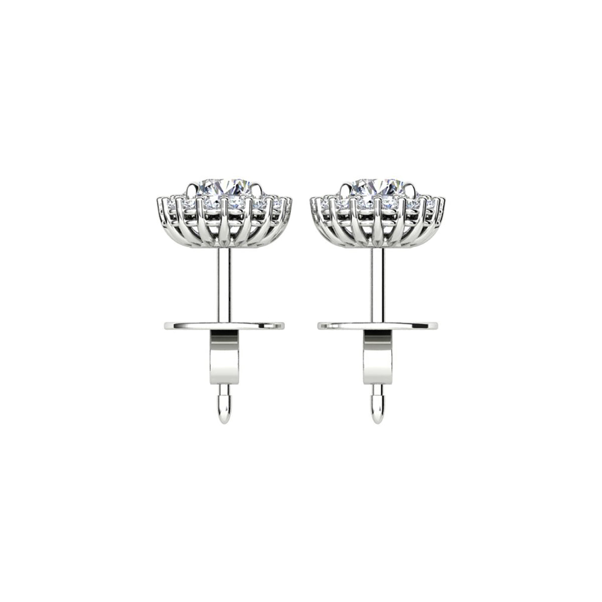 18ct White Gold Diamond Stud Earrings
