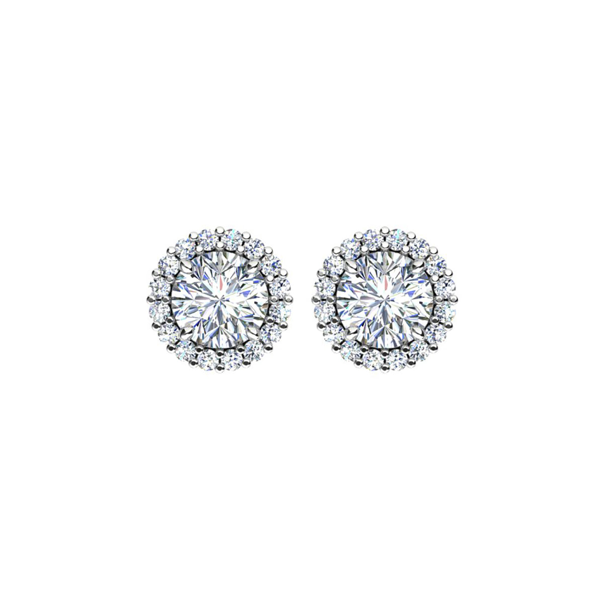 18ct White Gold Diamond Stud Earrings