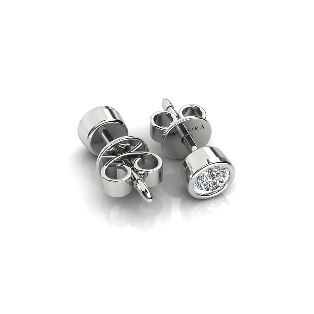 18ct White Gold Diamond Stud Earrings