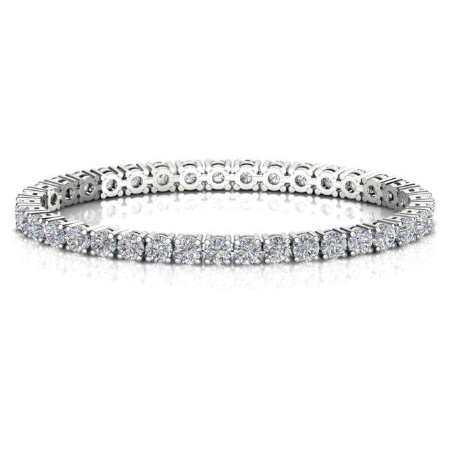 18ct White Gold 5.83ct 4-Claw Diamond Tennis Bracelet