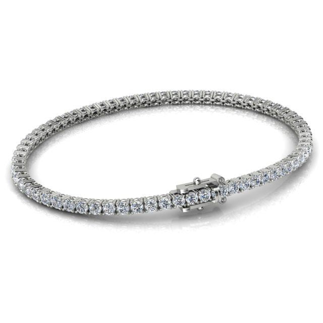 4-Claw Diamond Tennis Bracelet in 18ct White Gold