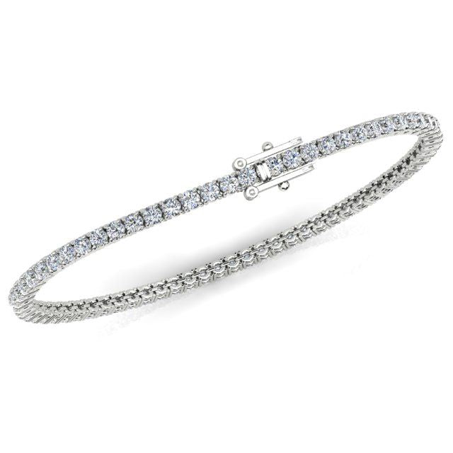 4-Claw Diamond Tennis Bracelet in 18ct White Gold