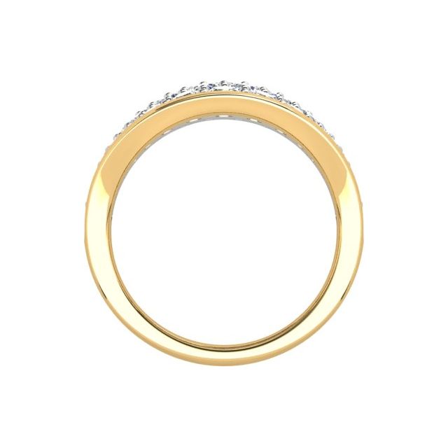 18ct Yellow & White Gold 3.10ct Pavé Round Brilliant Diamond Dress Ring