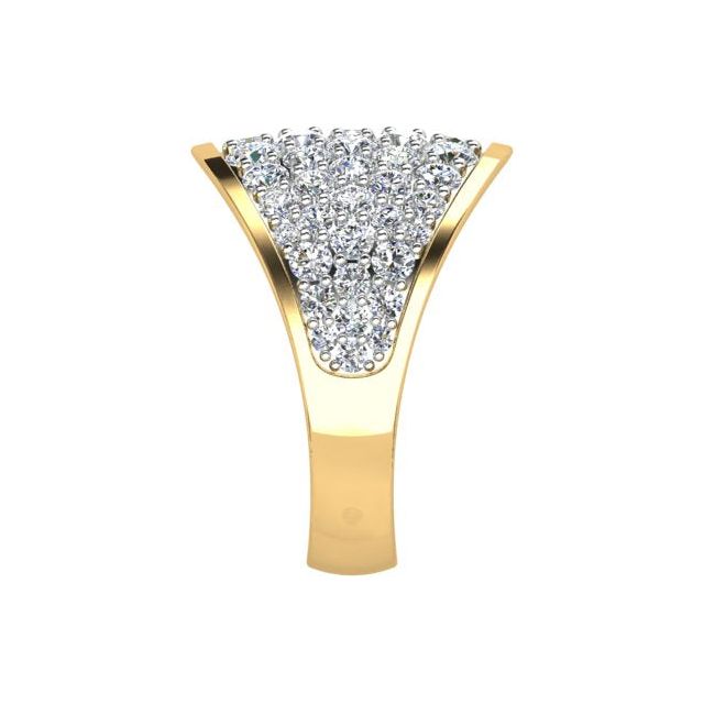 18ct Yellow & White Gold 3.10ct Pavé Round Brilliant Diamond Dress Ring