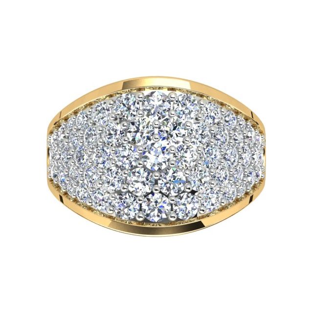 18ct Yellow & White Gold 3.10ct Pavé Round Brilliant Diamond Dress Ring