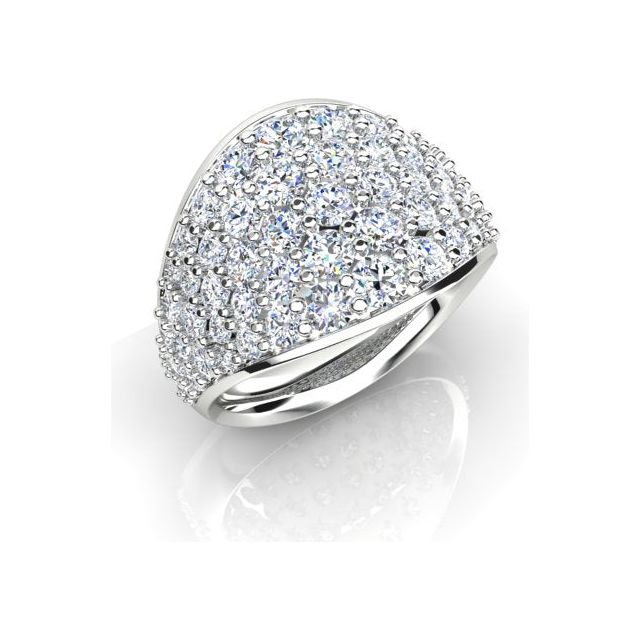 18ct White Gold 3.10ct Pavé Round Brilliant Diamond Dress Ring