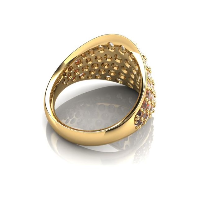 18ct Yellow Gold 3.10ct Pavé Champagne Diamond Dress Ring