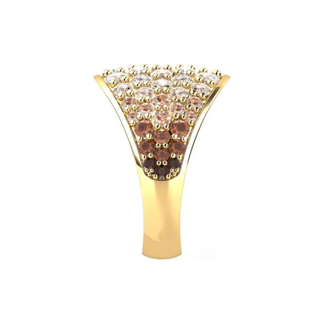 18ct Yellow Gold 3.10ct Pavé Champagne Diamond Dress Ring