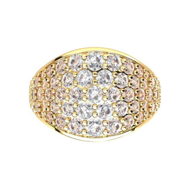 18ct Yellow Gold 3.10ct Pavé Champagne Diamond Dress Ring