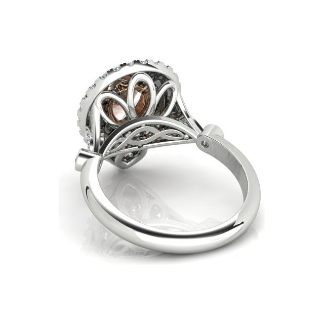18ct White & Rose Gold Pear Champagne Diamond Ring