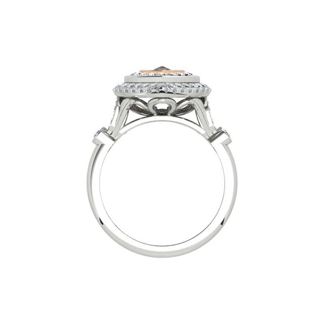 18ct White & Rose Gold Pear Champagne Diamond Ring