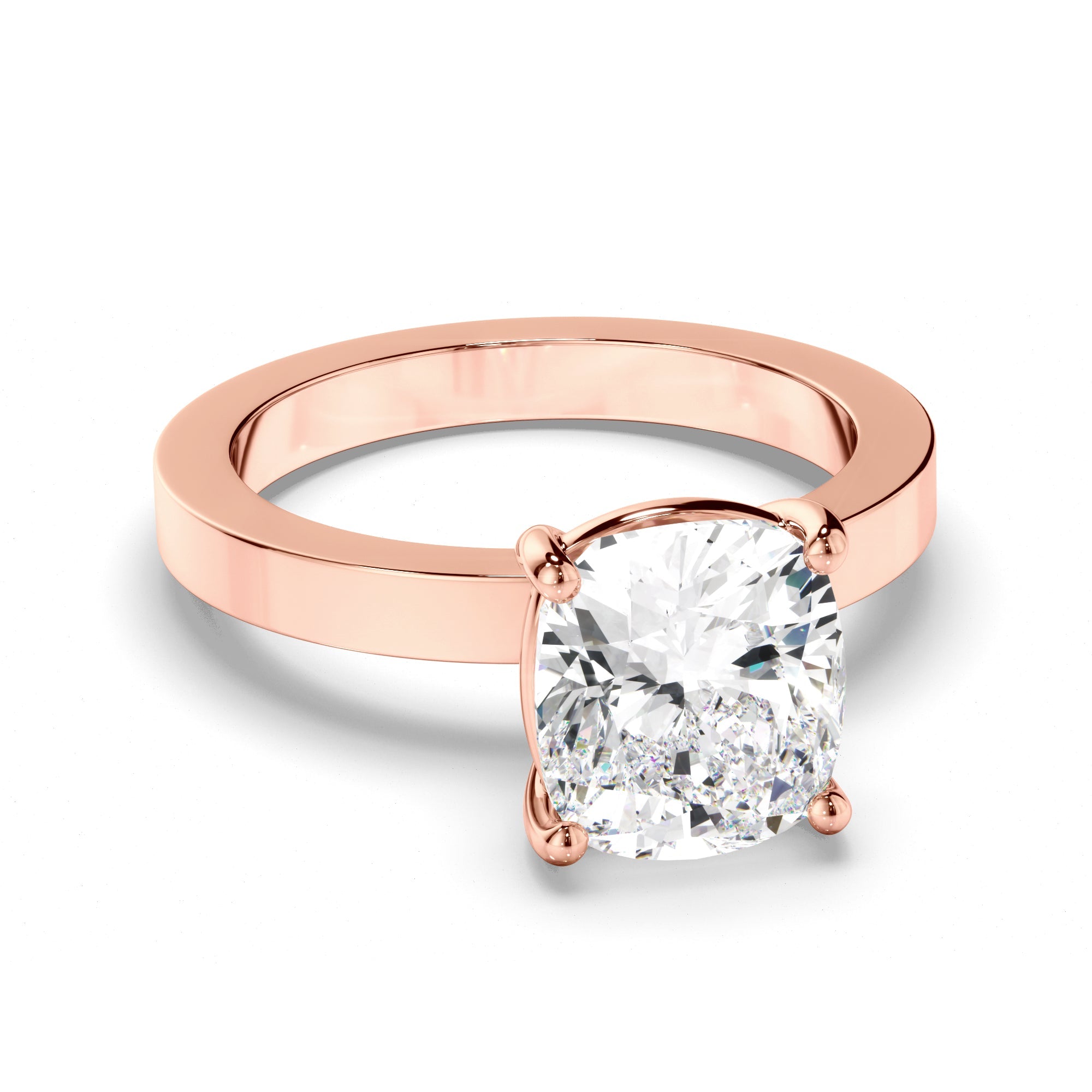 Cushion Cut Diamond Solitaire Engagement Ring