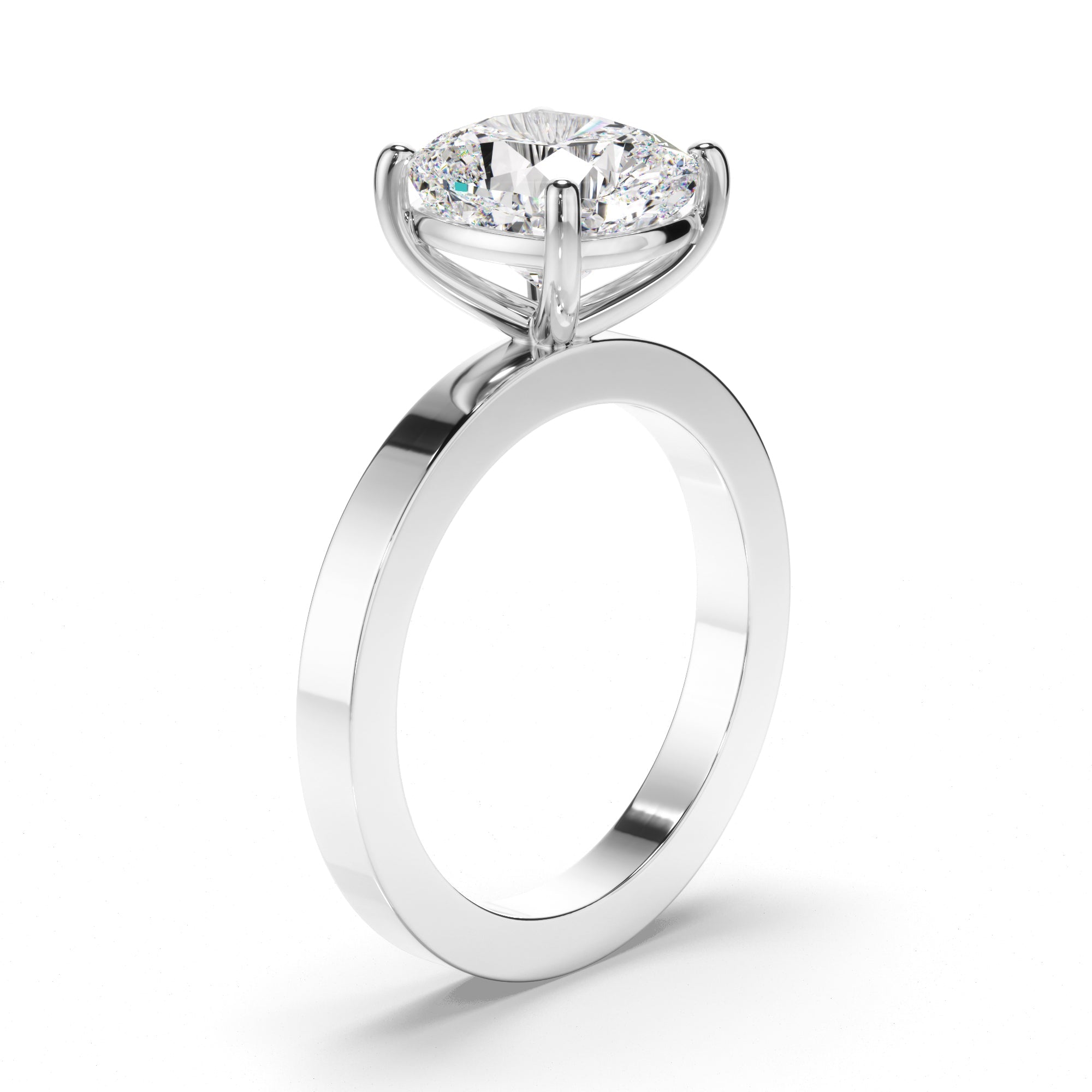 Cushion Cut Diamond Solitaire Engagement Ring