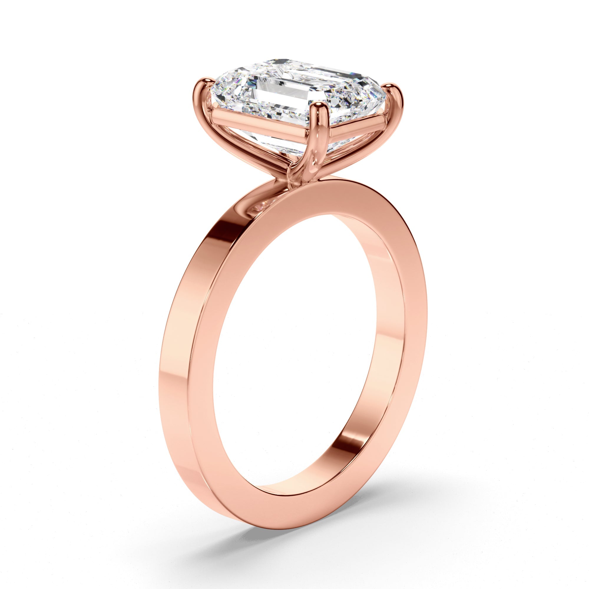 Emerald Cut Diamond Solitaire Engagement Ring