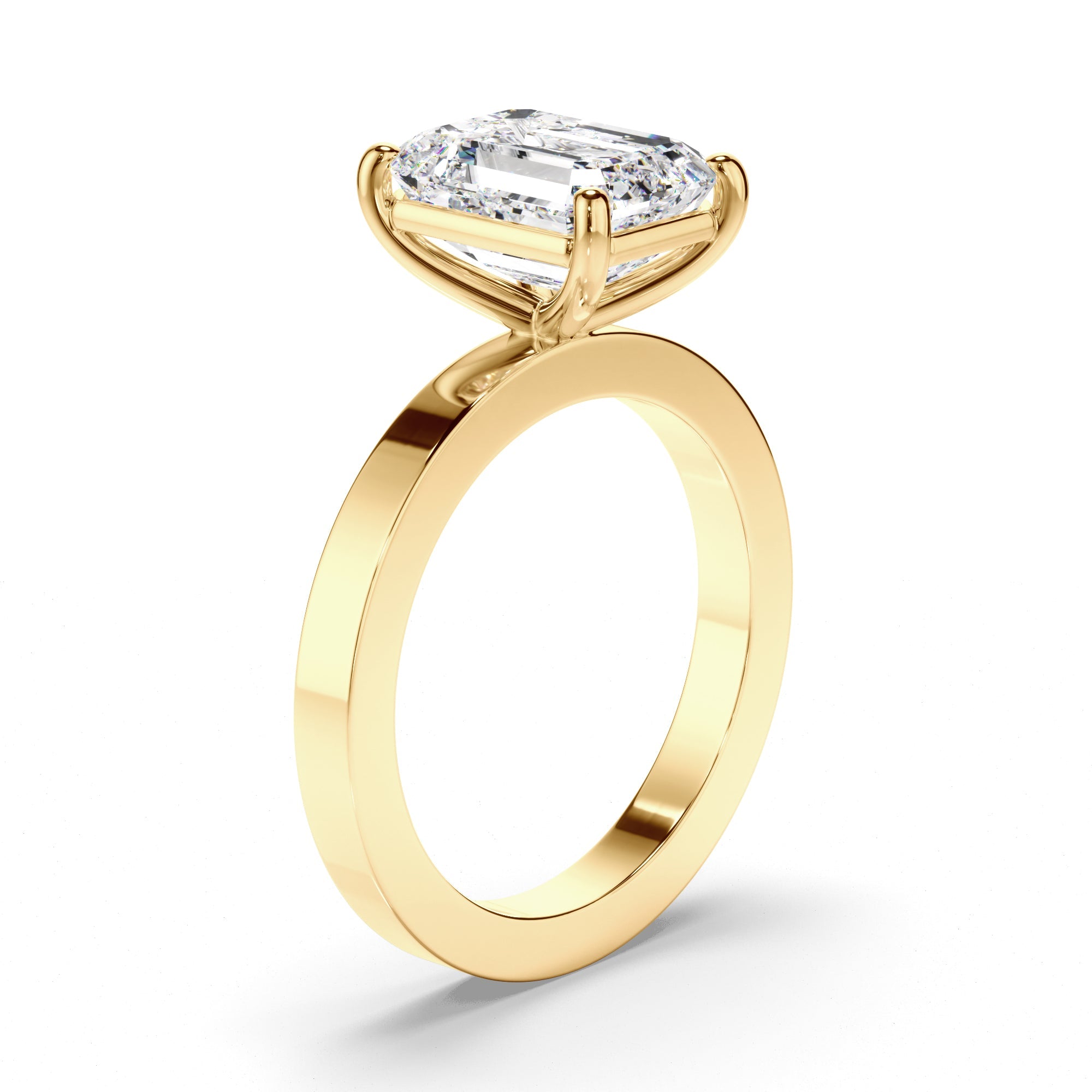 Emerald Cut Diamond Solitaire Engagement Ring