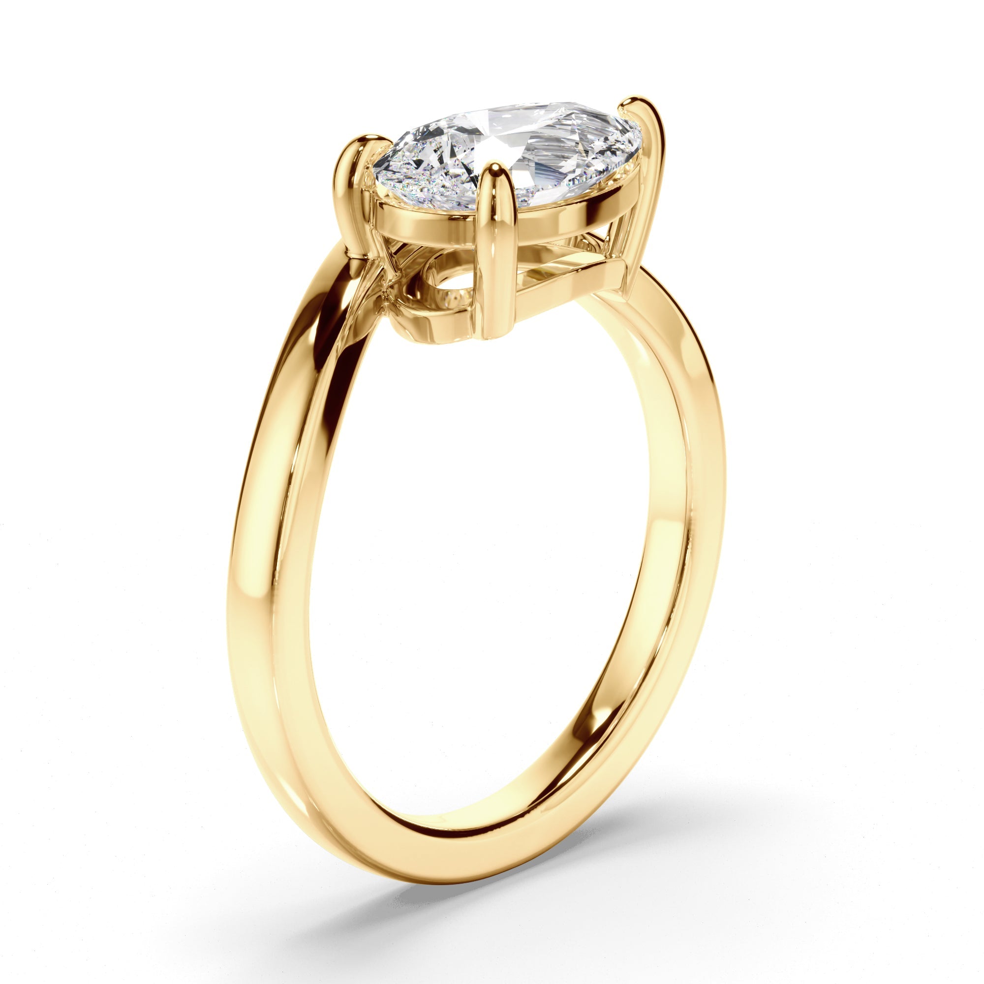 Pear Cut Diamond Wave Set Engagement Ring