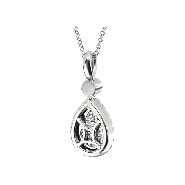 18ct White Gold 0.75ct Diamond Drop Pendant