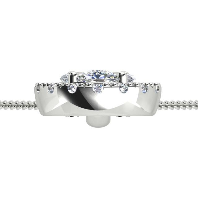 18ct White Gold 0.75ct Diamond Drop Pendant