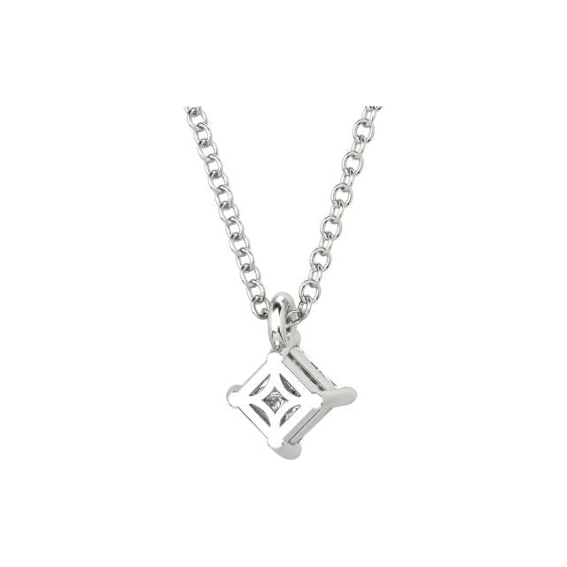 18ct White Gold 0.50ct 4-Claw Solitaire Diamond Pendant