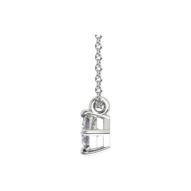 18ct White Gold 0.50ct 4-Claw Solitaire Diamond Pendant